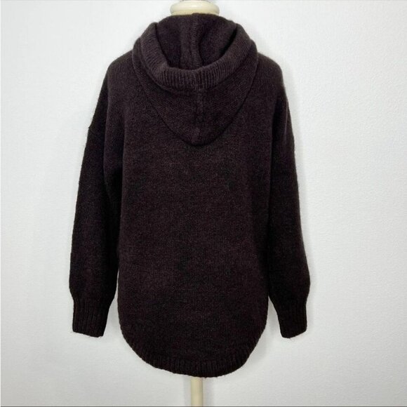 Madewell - Wilmington Hoodie Sweater Alpaca Wool Blend NB371 | XXS: Raisin Brown - Picture 10 of 14